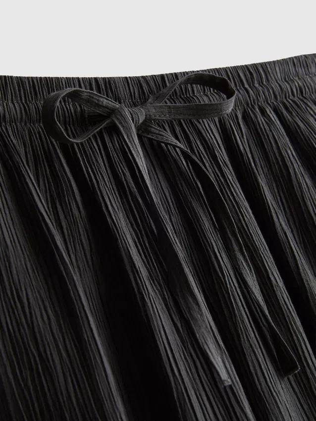 Crinkle wide leg pants