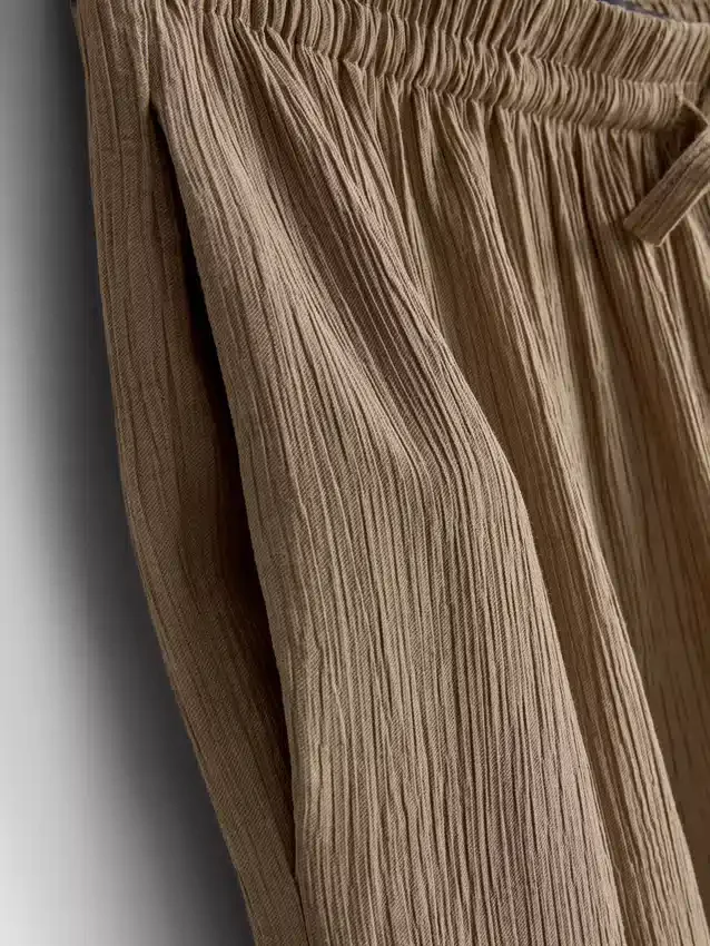 Crinkle wide leg pants
