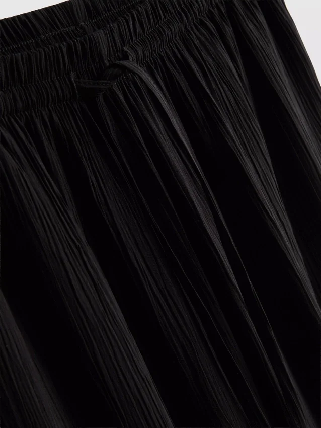 Crinkle wide leg pants