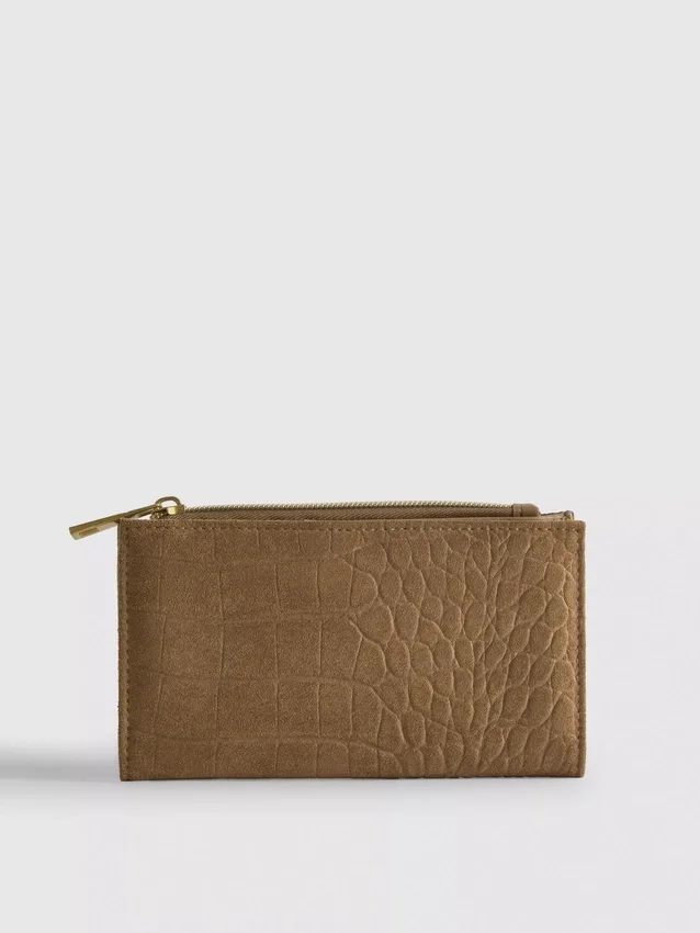 Croc-effect purse