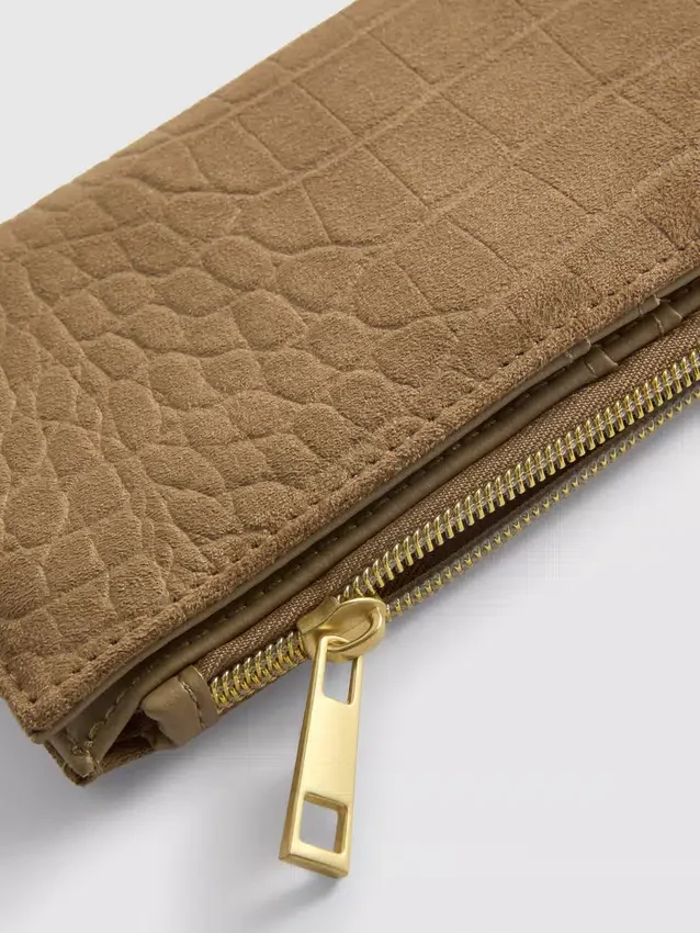 Croc-effect purse