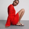 Crochet beach mini dress