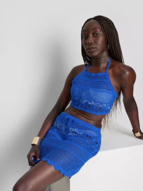 Crochet beach mini skirt