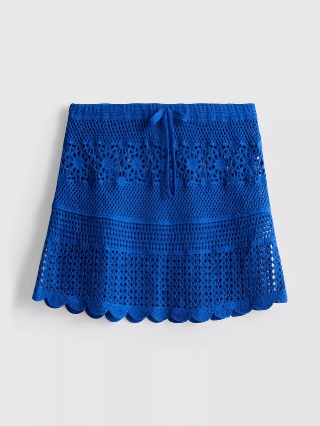 Crochet beach mini skirt