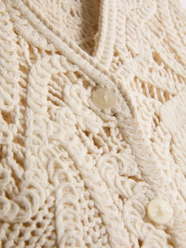 Crochet cap-sleeve vest