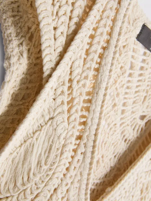 Crochet cap-sleeve vest