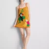 Crochet embroidered beach mini dress