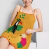 Crochet embroidered beach mini dress