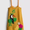 Crochet embroidered beach mini dress