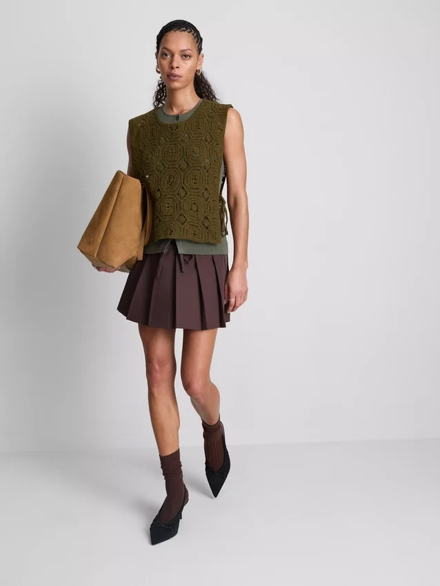 Crochet side-tie tank