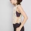 Crochet side-tie tank