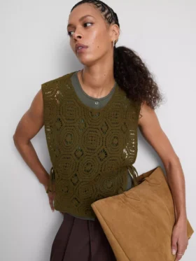 Crochet side-tie tank