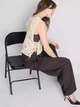 Crochet side-tie tank