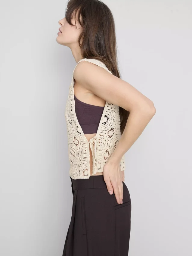 Crochet side-tie tank