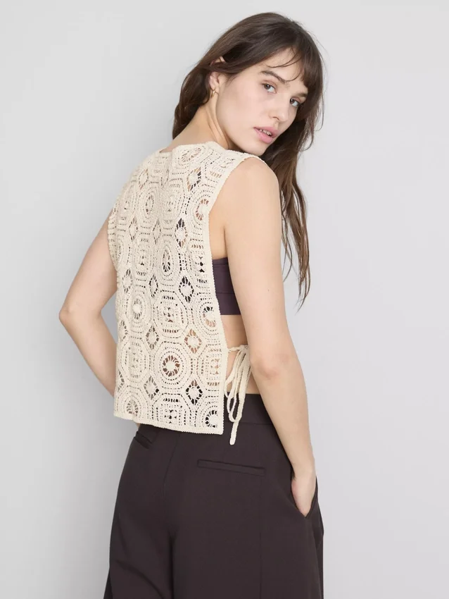 Crochet side-tie tank