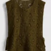 Crochet side-tie tank