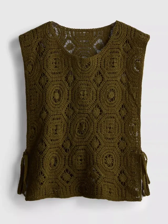 Crochet side-tie tank