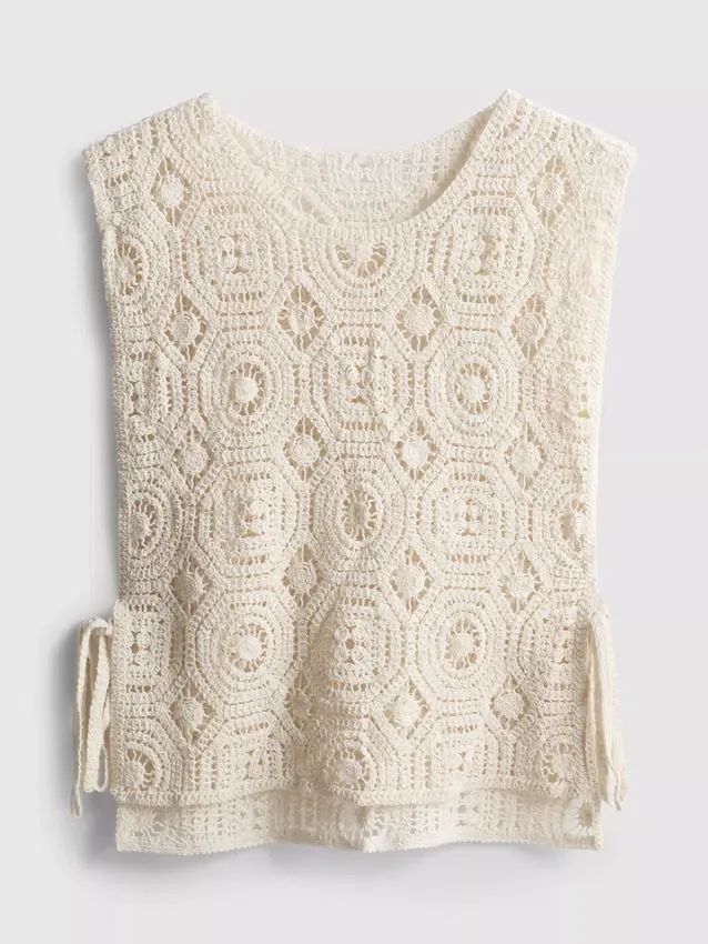 Crochet side-tie tank