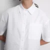 Cropped boxy short-sleeve oxford shirt