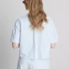 Cropped boxy short-sleeve oxford shirt