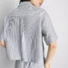 Cropped boxy short-sleeve oxford shirt