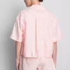 Cropped boxy short-sleeve oxford shirt