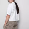 Cropped boxy short-sleeve oxford shirt