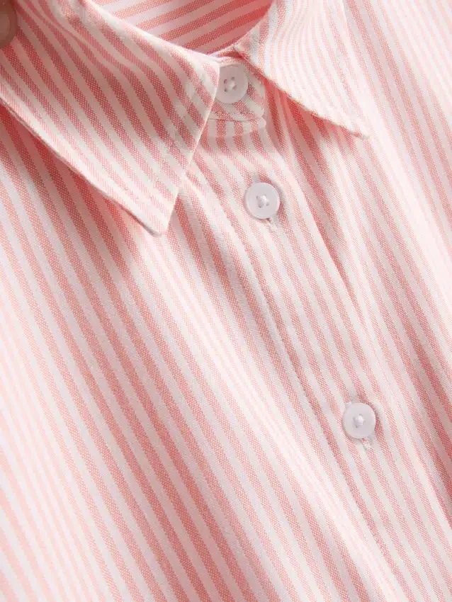 Cropped boxy short-sleeve oxford shirt