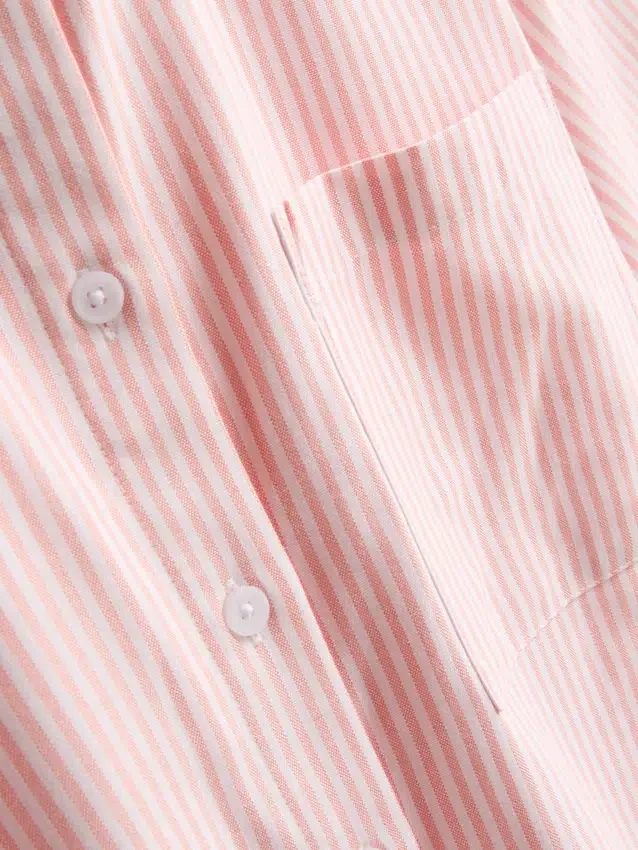 Cropped boxy short-sleeve oxford shirt
