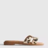 Cross strap mule sandals