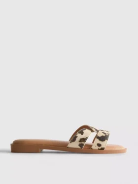 Cross strap mule sandals