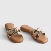 Cross strap mule sandals