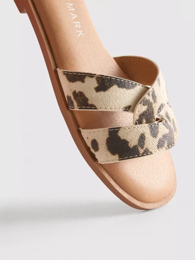 Cross strap mule sandals