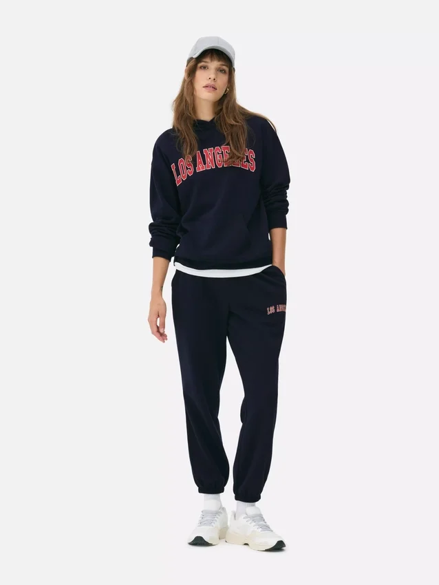 Cuffed printed sweatpants