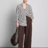 Curved-hem relaxed button-down shirt