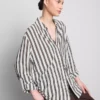 Curved-hem relaxed button-down shirt