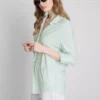 Curved-hem relaxed button-down shirt