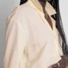 Curved-hem relaxed button-down shirt