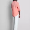Curved-hem relaxed button-down shirt