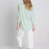 Curved-hem relaxed button-down shirt