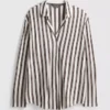 Curved-hem relaxed button-down shirt