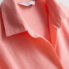 Curved-hem relaxed button-down shirt
