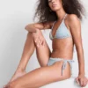 Daisy trim gingham triangle bikini top