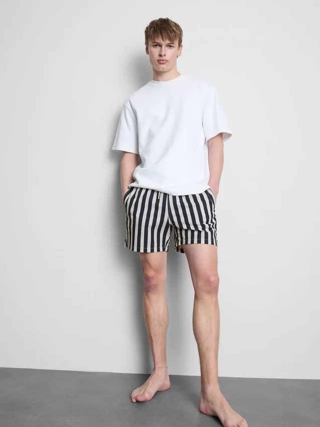 Deck chair stripe swim shorts