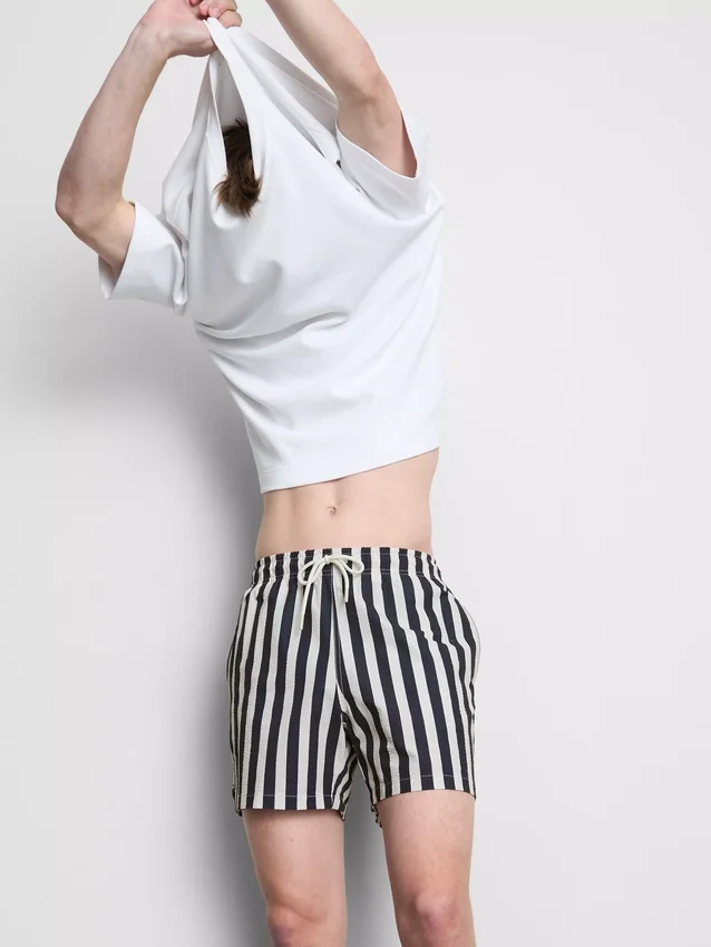 Deck chair stripe swim shorts