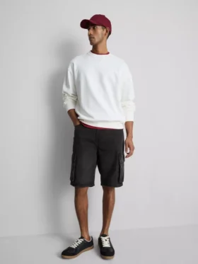 Denim cargo shorts