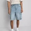 Denim cargo shorts