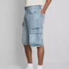 Denim cargo shorts