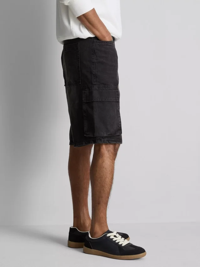 Denim cargo shorts