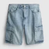 Denim cargo shorts